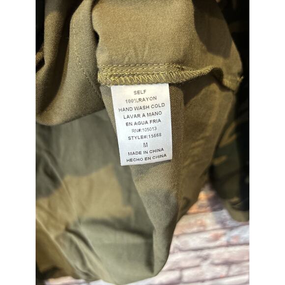 Andree by Unit Green Camo Embroidered Hooded Jacket Open Women’s Medium - Picture 5 of 7